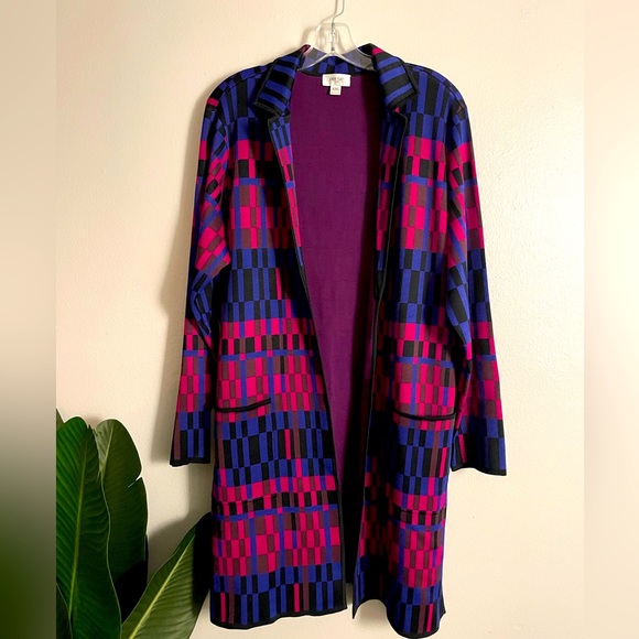 Per Se Carisle Venice Rayon Cardigan Sweater Long Sleeve Duster XXL Plus Size - Picture 3 of 10